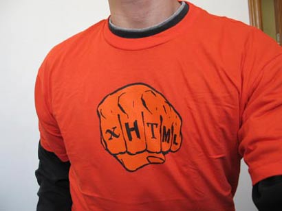 akella wearing XHTML t-shirt
