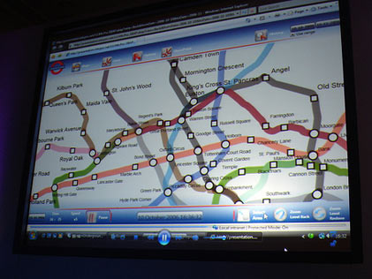 Схема метро в приложении London Underground